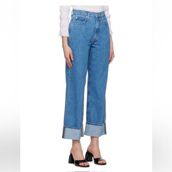Frame Denim Rolled High Rise Jeans in Meadow - Picture 10 of 10